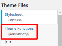 How to edit the functions.php file